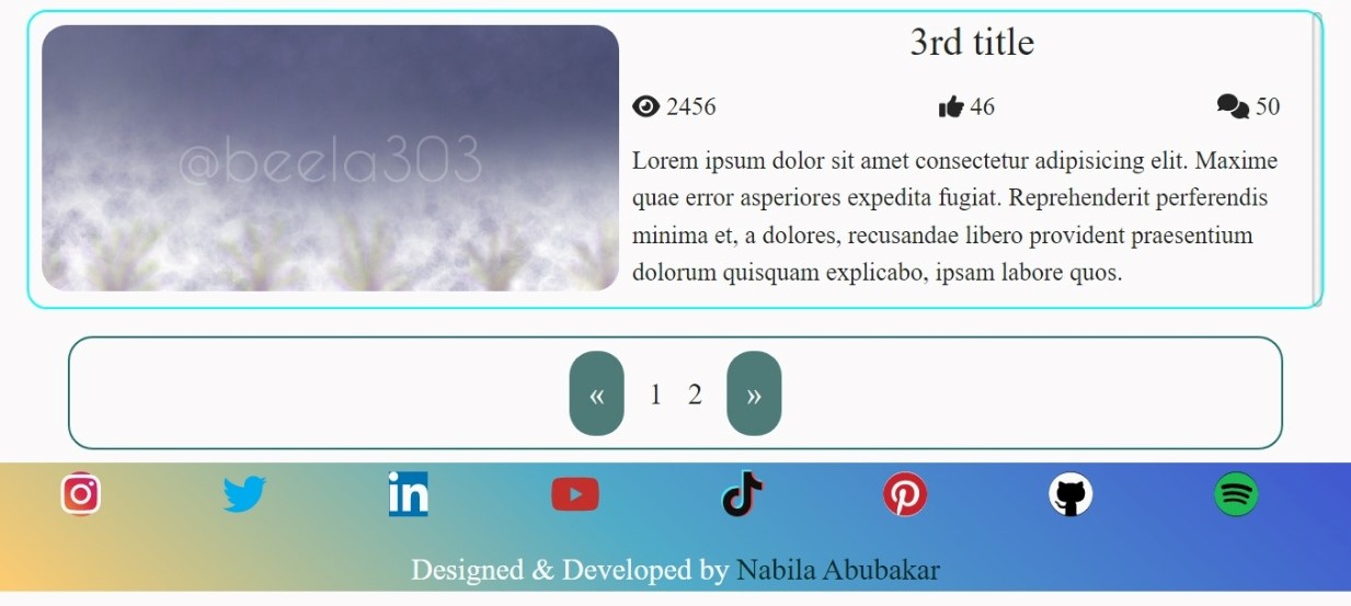 Blog website's pagination